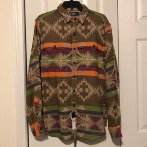 NWT Polo by Ralph Laurent Native Print Flannel L